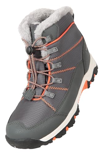 Mountain Warehouse Comet schneedichte Kinder-Schneeschuhe - versiegelte Innenmembran, Winterschuhe, pelzgefüttert - perfekt zum Wandern und Skifahren Orange 28 von Mountain Warehouse