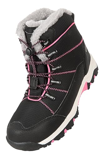 Mountain Warehouse Comet schneedichte Kinder-Schneeschuhe - versiegelte Innenmembran, Winterschuhe, pelzgefüttert - perfekt zum Wandern und Skifahren Schwarz Jet 35 von Mountain Warehouse