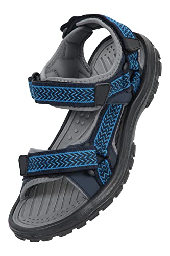 Mountain Warehouse Crete Sandalen für Herren - Strapazierfähig, robust, griffige Laufsohle, gepolstertes Fußbett, Neoprenfutter, Klettverschluss - Für Reisen im Herbst Blau 44 von Mountain Warehouse