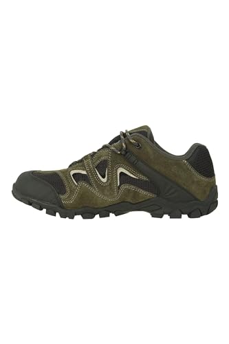 Mountain Warehouse Curlews wasserfeste, schnell trocknende Herren-Wanderschuhe mit Obermaterial aus Wildleder und Netzgewebe, Gummisohle - ideal beim Camping und Wandern Khaki 42 von Mountain Warehouse