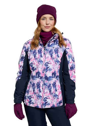 Mountain Warehouse Dawn Skijacke für Damen - Schneedicht, warme Snowboardjacke, Fleecefutter, Bündchen, Saum und Kapuze zum Verstellen - Ideale Winterjacke Marine Damengröße EU 40 von Mountain Warehouse