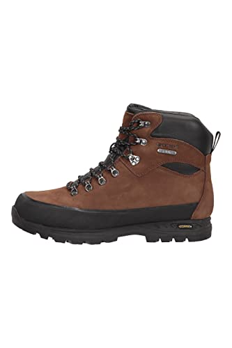 Mountain Warehouse Discovery Extreme Isogrip Stiefel für Herren - Wasserfeste Regenstiefel, schnelltrocknende Wanderschuhe, Allwetter, Nubukleder - Schuhe zum Laufen Braun 46 von Mountain Warehouse