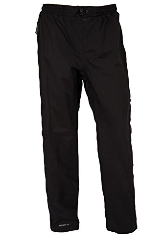 Mountain Warehouse Downpour Damen Überhosen - wasserdichte Regenbekleidung für Damen, Versiegelte Nähte Regenhose, Knöchelreißverschluss, Elastischer Bund - Für Frühling Schwarz 40 von Mountain Warehouse