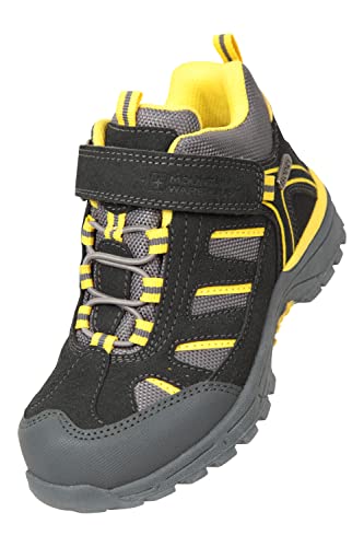 Mountain Warehouse Drift wasserdichte Kinder-Schuhe -Stiefel mit Schnürung für Jungen und Mädchen als Überschuh zum Wandern und bei Regen Dunkelgrau 30.5 von Mountain Warehouse