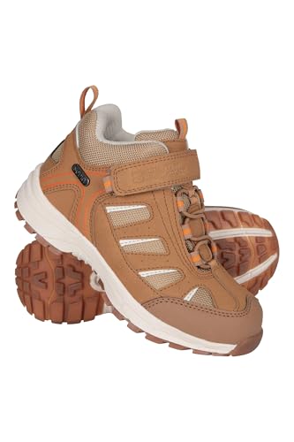 Mountain Warehouse Drift wasserdichte Kinder-Schuhe -Stiefel mit Schnürung für Jungen und Mädchen als Überschuh zum Wandern und bei Regen Hellbraun Kinder-Schuhgröße 27 DE von Mountain Warehouse