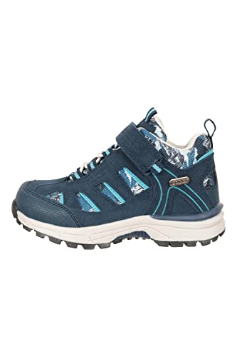 Mountain Warehouse Drift wasserdichte Stiefel mit Druckmuster für Kleinkinder - IsoDry Schuhe mit Wildleder-Obermaterial und EVA-Polsterung - für Herbst und Winter Blau 30.5 von Mountain Warehouse