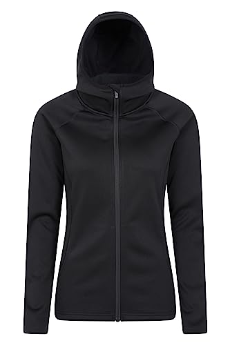 Mountain Warehouse Dynamic Chakra IsoCool-Damen-Hoodie – Herbst Winterpullover, leicht, schnell trocknend, atmungsaktiv, transportiert Feuchtigkeit ab – Reisen Schwarz 38 von Mountain Warehouse