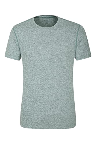 Mountain Warehouse Echo Melange Herren-Recycling-T-Shirt - feuchtigkeitsregulierendes T-Shirt, schnelltrocknendes Top, UV-Schutz Max T-Shirt, atmungsaktiv Dunkelgrün Large von Mountain Warehouse