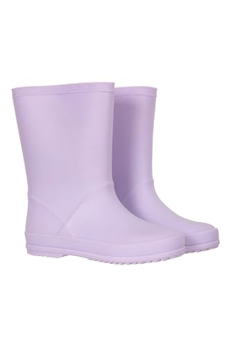 Mountain Warehouse Einfarbige Kinder-Gummistiefel - PVC-Regenschuhe für den Außenbereich, strapazierfähige Sohlen, weiches Jerseyfutter Flieder (Set of 1) Kinder-Schuhgröße 25.5 DE von Mountain Warehouse