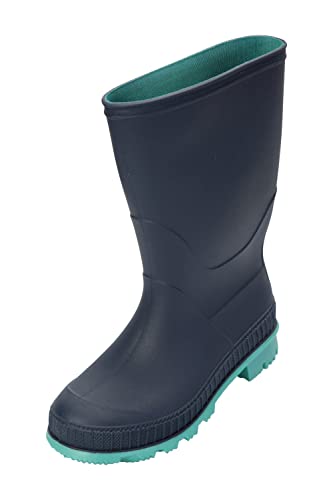 Mountain Warehouse Einfarbige Kinder-Gummistiefel - PVC-Regenschuhe für den Außenbereich, strapazierfähige Sohlen, weiches Jerseyfutter Marineblau 29 von Mountain Warehouse