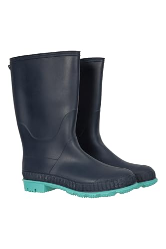 Mountain Warehouse Einfarbige Kinder-Gummistiefel - PVC-Regenschuhe für den Außenbereich, strapazierfähige Sohlen, weiches Jerseyfutter Marineblau 32 von Mountain Warehouse