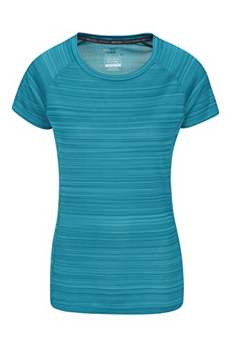 Mountain Warehouse Endurance Damen-T-Shirt - IsoCool Damen-T-Shirt mit UV-Schutz LSF 30+, atmungsaktives, leichtes T-Shirt für Damen - zum Joggen, Reisen & Freizeit Blaugrün 36 von Mountain Warehouse