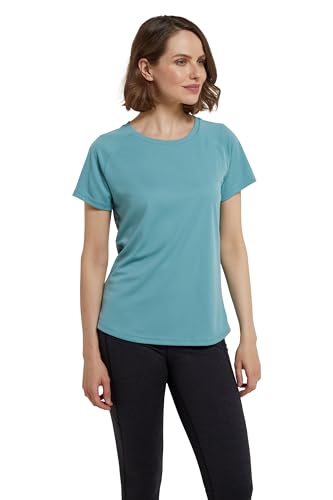 Mountain Warehouse Endurance Damen-T-Shirt - IsoCool Damen-T-Shirt mit UV-Schutz LSF 30+, atmungsaktives, leichtes T-Shirt für Damen - zum Joggen, Reisen & Freizeit Hellgrün 38 von Mountain Warehouse