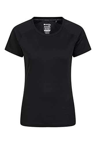 Mountain Warehouse Endurance Damen-T-Shirt - IsoCool Damen-T-Shirt mit UV-Schutz LSF 30+, atmungsaktives, leichtes T-Shirt für Damen - zum Joggen, Reisen & Freizeit Schwarz 44 von Mountain Warehouse