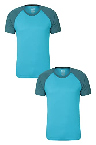 Mountain Warehouse Endurance Isocool SS Herren Multifunktions-Shirt - atmungsaktives Herren-T-Shirt zum Laufen, Joggen, Radfahren, Wandern und für Outdoor Intensiv Blau S von Mountain Warehouse