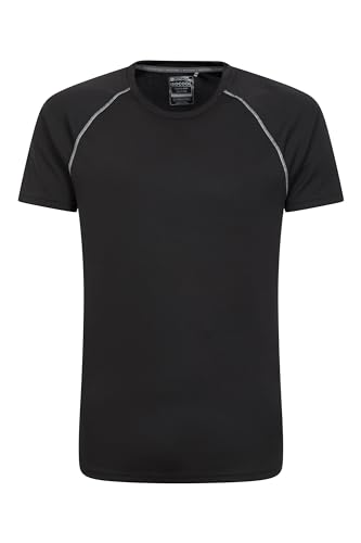 Mountain Warehouse Endurance Isocool SS Herren Multifunktions-Shirt - atmungsaktives Herren-T-Shirt zum Laufen, Joggen, Radfahren, Wandern und für Outdoor Schwarz Large von Mountain Warehouse