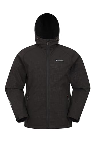 Mountain Warehouse Exodus Softshell-Jacke für Herren - Praktische Outdoor-Jacke, wasserabweisende Herrenjacke, anpassbare Windbreaker für Herren - für den Herbst Kohle Large von Mountain Warehouse