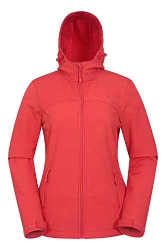 Mountain Warehouse Exodus Damen-Softshell-Jacke – Atmungsaktiv, Verstellbar, Wasser- und Windabweisende Damen-Regenjacke – Ideal für Herbst, Wandern, Radfahren Koralle 54 von Mountain Warehouse