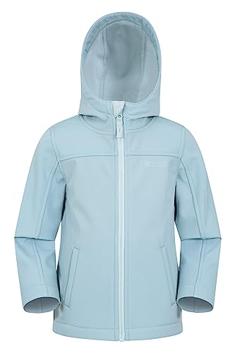 Mountain Warehouse Exodus wasserdichte Windjacke Kinder Softshell - leichte Regenjacke Kinder, atmungsaktive, wasserfeste Jacke, Kinderregenjacke Hell Blau Kinder 164 DE (13 Jahre) von Mountain Warehouse