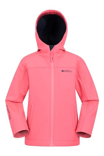 Mountain Warehouse Exodus wasserdichte Windjacke Kinder Softshell - leichte Regenjacke Kinder, atmungsaktive, wasserfeste Jacke, ungefütterte Softshell-Kinderregenjacke Bubble Gum 13 Jahre von Mountain Warehouse