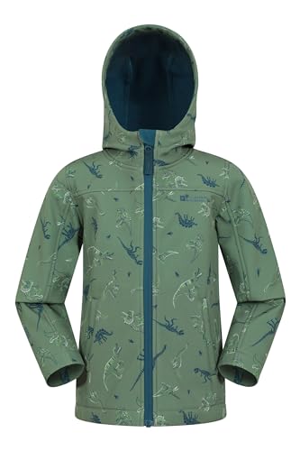 Mountain Warehouse Exodus waterproof windbreaker kids softshell - leichte Kinderjacke, wasserdichter Mantel - Jungen & Mädchen Grün Kinder 140 DE (9-10 Jahre) von Mountain Warehouse