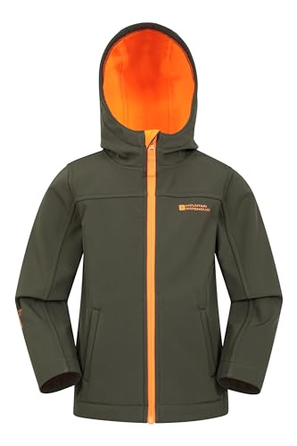 Mountain Warehouse Exodus wasserdichte Windjacke Kinder Softshell - leichte Regenjacke Kinder, atmungsaktive, wasserfeste Jacke, ungefütterte Softshell-Kinderregenjacke Grün Dynastie 5-6 Jahre von Mountain Warehouse