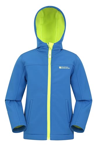 Mountain Warehouse Exodus Wasserdichte Windjacke für Kinder - Leichte, Atmungsaktive Softshell-Regenjacke, Kobalt, 116 DE (5-6 Jahre) von Mountain Warehouse