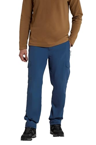 Mountain Warehouse Explore Herrenhose - Schnelltrocknende, schrumpffreie und ausbleichsichere Wanderhose mit 6 Taschen - Für Reisen, Camping, Herbst Blau 54W von Mountain Warehouse