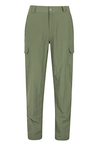 Mountain Warehouse Explore Herrenhose - Schnelltrocknende hose, schrumpffreie und ausbleichsichere Wanderhose, Freizeithose mit 6 Taschen - Für Reisen, Camping, Frühling Khaki Herren Größe 44 DE/EU,Khaki,Etikette Gr: Uk 28, 28 W 30L von Mountain Warehouse