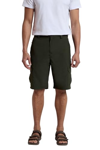 Mountain Warehouse Explore Herrenshorts - Schnelltrocknend, leicht, schrumpffreie und ausbleichsichere Wandershorts, 5 Taschen - Für Wandern, Safari, Strand, Herbst Khaki 50W von Mountain Warehouse