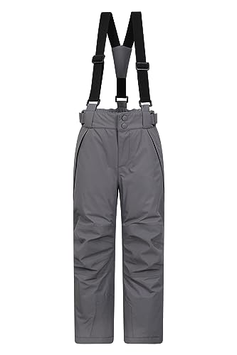 Mountain Warehouse Falcon Extreme Skihose für Kinder - Winterhose, Schneehose, wasserfeste Kinderhose, Schneegamaschen, Sicherheitstaschen- Für Skiurlaub Dunkelgrau 5-6 Jahre von Mountain Warehouse