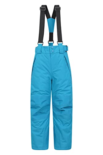 Mountain Warehouse Falcon Extreme Skihose für Kinder - Winterhose, Schneehose, wasserfeste Kinderhose, Schneegamaschen, Sicherheitstaschen- Für Skiurlaub Hellblau 9-10 Jahre von Mountain Warehouse