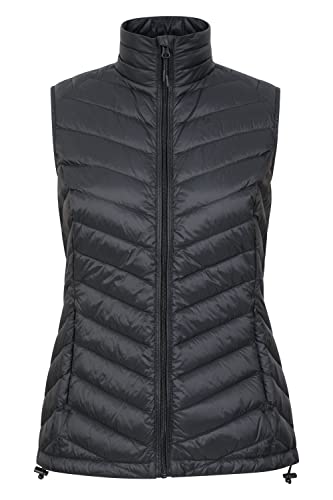 Mountain Warehouse Featherweight Daunen-Steppweste für Damen - Leicht, Weste mit Transportbeutel, wasserfest, Perfekt für Winter Schwarz 40 von Mountain Warehouse