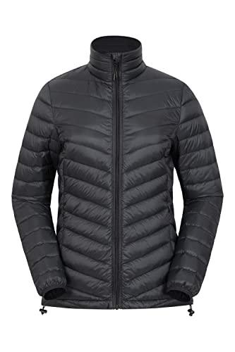 Mountain Warehouse Federleichte Daunen-Damenjacke, Damen-Regenjacke, Thermo Winterjacke, leicht und einfach zu verstauen, ideale Übergangsjacke Schwarz 36 von Mountain Warehouse