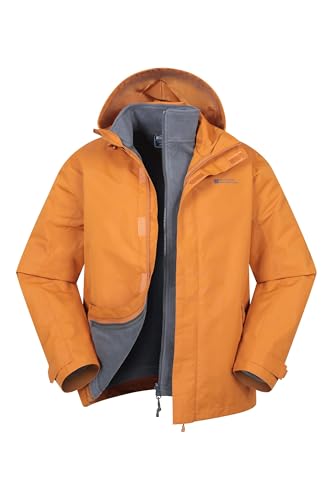 Mountain Warehouse Fell 3-in-1 Herren-Outdoor-Jacke - wasserdichte, atmungsaktive Regenjacke für Herren, Multifunktions-Outdoor Herren-Jacke, Camping-Jacke Dunkel-Orange 4X-Large von Mountain Warehouse