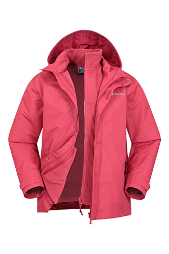 Mountain Warehouse Fell 3-in-1 Herren-Outdoor-Jacke - wasserdichte, atmungsaktive Regenjacke für Herren, Multifunktions-Outdoor Herren-Jacke, Camping-Jacke Dunkelrot XS von Mountain Warehouse