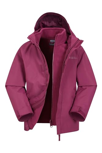 Mountain Warehouse Fell Regenjacke Kinder - 3-in-1 Jacke, atmungsaktive, wasserabweisende Wander-Regenjacke, Multifunktions- und Outdoor-Jacke für Jungen und Mädchen Beere-Rot 13 Jahre von Mountain Warehouse