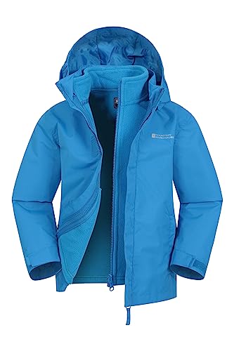 Mountain Warehouse Fell Regenjacke Kinder - 3-in-1 Jacke, atmungsaktive, wasserabweisende Wander-Regenjacke, Multifunktions- und Outdoor-Jacke für Jungen und Mädchen Kobalt 3-4 Jahre von Mountain Warehouse