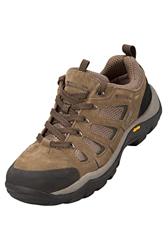 Mountain Warehouse Field Wasserfeste Schuhe für Herren - Vibram-Sohle, Wanderschuhe, Wildleder, Netzstoff, schnelltrocknend - Für Laufen, Reisen zu jeder Jahreszeit Khaki 43 von Mountain Warehouse