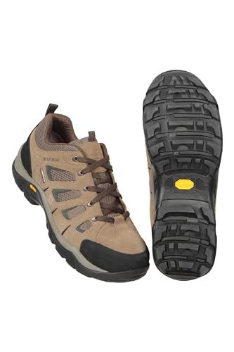 Mountain Warehouse Field Wasserfeste Schuhe für Herren - Vibram-Sohle, Wanderschuhe, Wildleder, Netzstoff, schnelltrocknend - Für Laufen, Reisen zu jeder Jahreszeit Khaki 44 von Mountain Warehouse