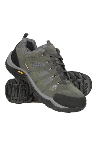 Mountain Warehouse Field wasserdichte Herrenschuhe mit breiter Passform - chnell trocknende Sneaker mit Obermaterial aus Wildleder und Mesh - Für Herbst und Winter Grau Herren-Schuhgröße 45.5 EU von Mountain Warehouse