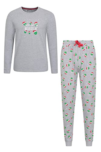 Mountain Warehouse Flanell-Pyjama-Set für Herren - stilvolle Karierte Nachtwäsche, lässiger Schlafanzug, gemütlich, pflegeleicht - als Geschenk, für einen Guten Schlaf Grau Large von Mountain Warehouse