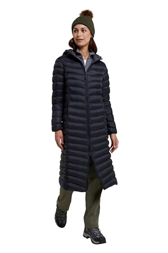 Mountain Warehouse Florence II Gefütterte Damen Lange Winterjacke, Regenjacke, Atmungsaktive, Damenjacke mit Fleecefutter Tiefschwarz Damengröße EU 40 von Mountain Warehouse