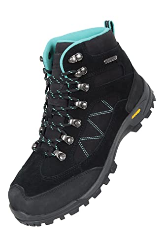 Mountain Warehouse Storm wasserdichte Damenstiefel - Langlebige Wanderschuhe, Wildleder- & Netzobermaterial, Netzfutter, gepol. Fußbett - Ideal zum Spazieren & Wandern Schwarz 40 EU von Mountain Warehouse