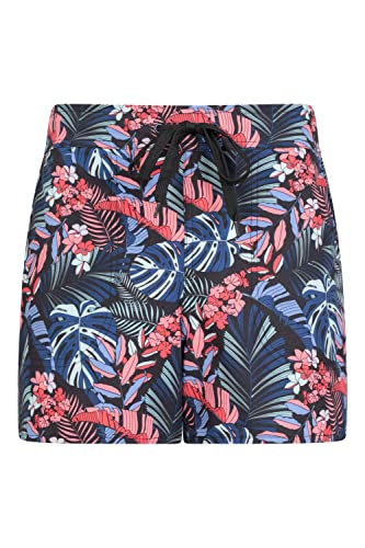 Mountain Warehouse Gemusterte Boardshorts für Damen - Pflegeleichte Badeshorts, Strandshorts mit verstellbarem Bund, leichte Badehose - Für Surfen, Pool, Schwimmen Grün Türki 34 von Mountain Warehouse