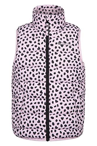 Mountain Warehouse Gepolsterte Kinder-Weste von Rocko - wasserabweisend, Mikrofaserweste, 2 Vordertaschen – idealer Körperwärmer für Jungen und Mädchen Lila 7-8 Jahre von Mountain Warehouse