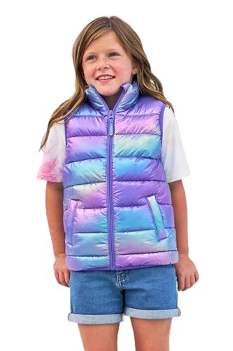 Mountain Warehouse Gepolsterte Kinder-Weste von Rocko - wasserabweisend, Mikrofaserweste, 2 Vordertaschen – idealer Körperwärmer für Jungen und Mädchen Mermaid 7-8 Jahre von Mountain Warehouse