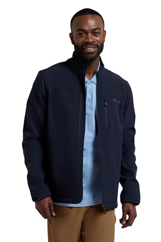 Mountain Warehouse Grasmere Softshelljacke Für Herren - Wasserbeständig, atmungsaktive Regenjacke, leichte Übergangsjacke, Herbst Dunkel Blau X-Small von Mountain Warehouse