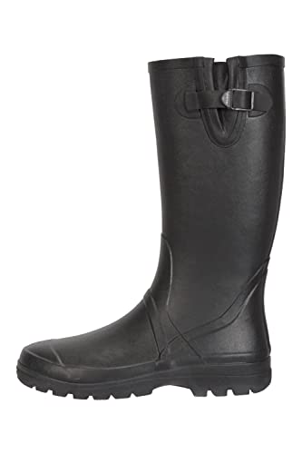 Mountain Warehouse Gummistiefel für Herren - 40 cm hoher Schaft, Laufsohle 100% Gummi, strapazierfähig, pflegeleicht, Baumwollfutter - Für nasses und kaltes Wetter Schwarz 42 von Mountain Warehouse