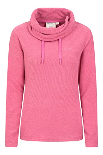 Mountain Warehouse Hebridean Damen-Fleece, Wasserfallkragen - atmungsaktiver Pullover, Antipilling, 2 gebürstete Vorder- und Innentaschen - perfekt für Winter, Reisen Dunkelrosa 34 von Mountain Warehouse